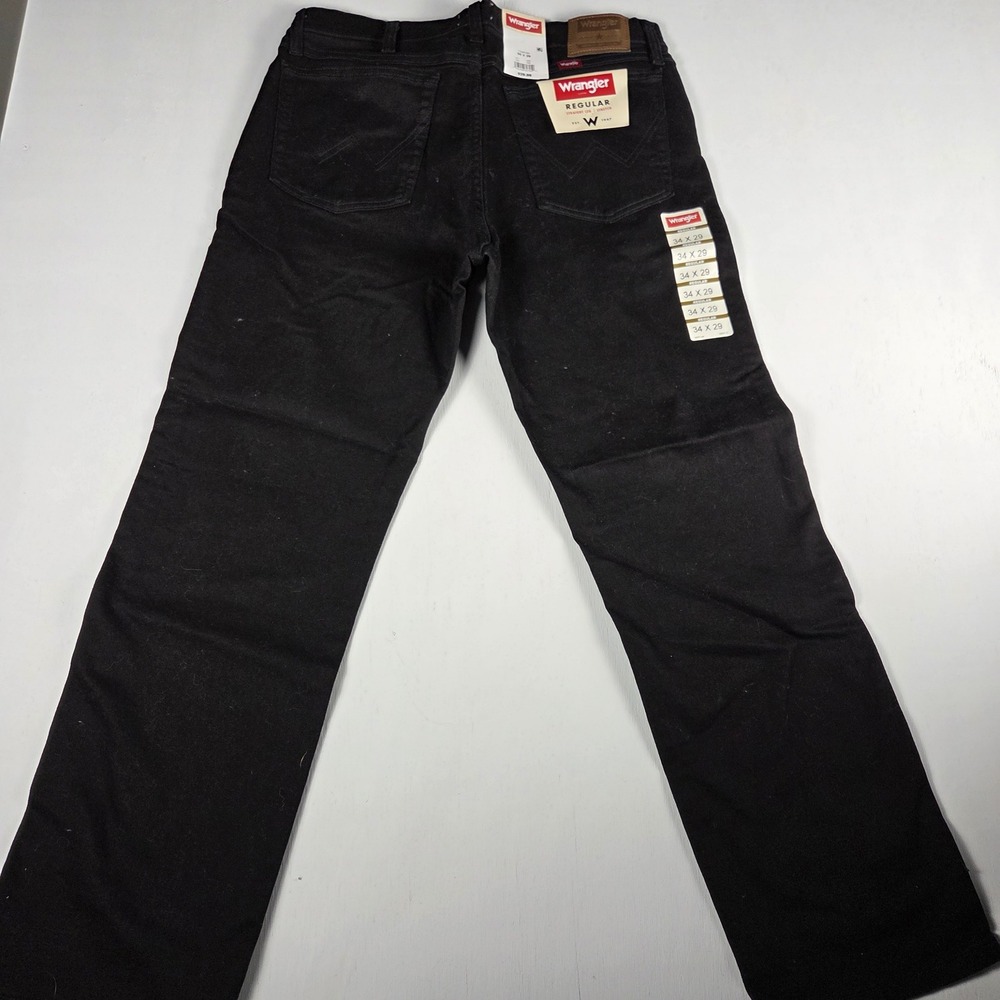 Wrangler Western Grunge Black Regular Fit Straight Leg Jeans 34x29 NWT